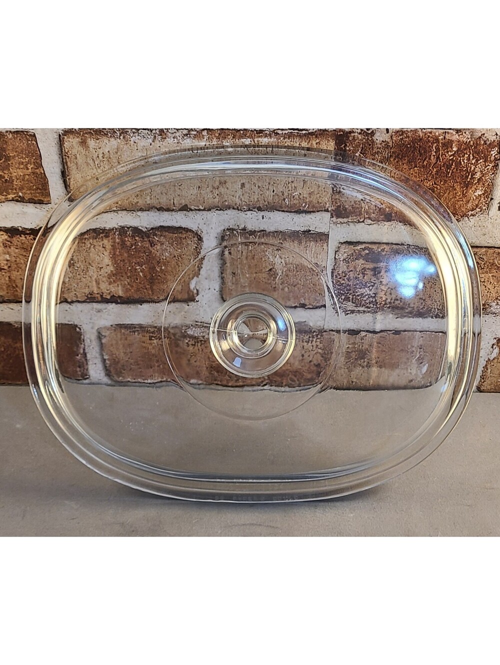 Vtg Pyrex 28 DC 1½-C Clear Glass Oval Casserole Replacement Lid 11x8 Corningware